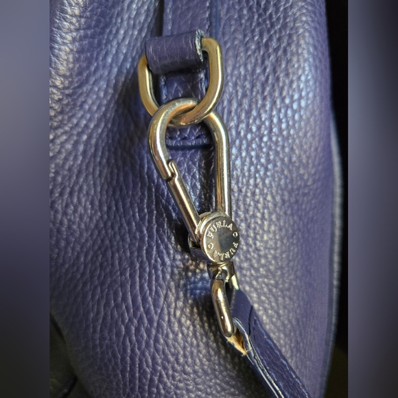 Furla Blue Leather And Suede Shoulder/Cossbody Bag With Dust Bag In EUC - Picture 13 of 16